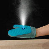 Maxbell Pet Grooming Glove with Spray Comb Efficient Right Hand Detangling Pin Brush Blue