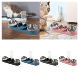Maxbell Triple Cat Bowls 15°tilted Cat Food Water Bowl for Hamster Small Dogs Kitten black