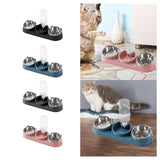 Maxbell Triple Cat Bowls 15°tilted Cat Food Water Bowl for Hamster Small Dogs Kitten black