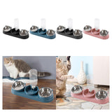 Maxbell Triple Cat Bowls 15°tilted Cat Food Water Bowl for Hamster Small Dogs Kitten black