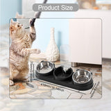 Maxbell Triple Cat Bowls 15°tilted Cat Food Water Bowl for Hamster Small Dogs Kitten black