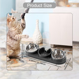 Maxbell Triple Cat Bowls 15°tilted Cat Food Water Bowl for Hamster Small Dogs Kitten dark gray