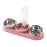Maxbell Triple Cat Bowls 15°tilted Cat Food Water Bowl for Hamster Small Dogs Kitten Pink