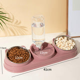 Maxbell Triple Cat Bowls 15°tilted Cat Food Water Bowl for Hamster Small Dogs Kitten Pink