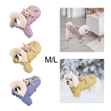 Maxbell Dog Winter Coat Windproof Outdoor Puppy Clothing with Leash Hole Warm Jacket Pink M