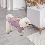 Maxbell Dog Winter Coat Windproof Outdoor Puppy Clothing with Leash Hole Warm Jacket Pink M