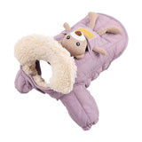 Maxbell Dog Winter Coat Windproof Outdoor Puppy Clothing with Leash Hole Warm Jacket Pink L