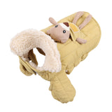 Maxbell Dog Winter Coat Windproof Outdoor Puppy Clothing with Leash Hole Warm Jacket Yellow M