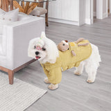 Maxbell Dog Winter Coat Windproof Outdoor Puppy Clothing with Leash Hole Warm Jacket Yellow M