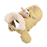 Maxbell Dog Winter Coat Windproof Outdoor Puppy Clothing with Leash Hole Warm Jacket Yellow L