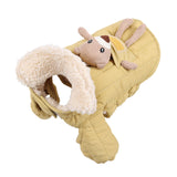 Maxbell Dog Winter Coat Windproof Outdoor Puppy Clothing with Leash Hole Warm Jacket Yellow L