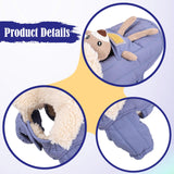 Maxbell Dog Winter Coat Windproof Outdoor Puppy Clothing with Leash Hole Warm Jacket Blue M