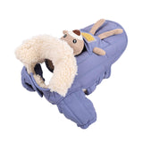 Maxbell Dog Winter Coat Windproof Outdoor Puppy Clothing with Leash Hole Warm Jacket Blue L