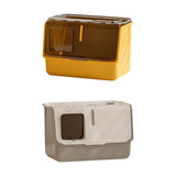 Maxbell Enclosed and Covered Cat Toilet Cat Litter Tray Bedpan Hooded Cat Litter Box Yellow