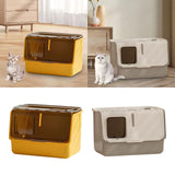 Maxbell Enclosed and Covered Cat Toilet Cat Litter Tray Bedpan Hooded Cat Litter Box Yellow