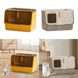Maxbell Enclosed and Covered Cat Toilet Cat Litter Tray Bedpan Hooded Cat Litter Box Yellow