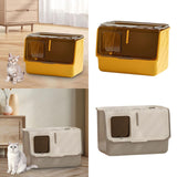 Maxbell Enclosed and Covered Cat Toilet Cat Litter Tray Bedpan Hooded Cat Litter Box Yellow
