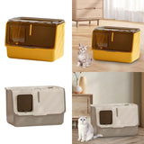 Maxbell Enclosed and Covered Cat Toilet Cat Litter Tray Bedpan Hooded Cat Litter Box Yellow