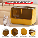 Maxbell Enclosed and Covered Cat Toilet Cat Litter Tray Bedpan Hooded Cat Litter Box Yellow