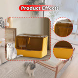 Maxbell Enclosed and Covered Cat Toilet Cat Litter Tray Bedpan Hooded Cat Litter Box Yellow