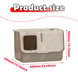 Maxbell Enclosed and Covered Cat Toilet Cat Litter Tray Bedpan Hooded Cat Litter Box Gray