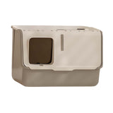 Maxbell Enclosed and Covered Cat Toilet Cat Litter Tray Bedpan Hooded Cat Litter Box Gray