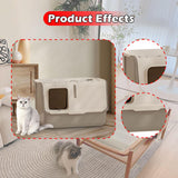 Maxbell Enclosed and Covered Cat Toilet Cat Litter Tray Bedpan Hooded Cat Litter Box Gray
