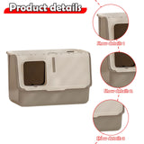 Maxbell Enclosed and Covered Cat Toilet Cat Litter Tray Bedpan Hooded Cat Litter Box Gray