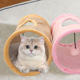Maxbell Cat Tunnel for Indoor Cats Hideaway Kitten Cave Pet Supplies Funny with Ball Khaki