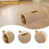 Maxbell Cat Tunnel for Indoor Cats Hideaway Kitten Cave Pet Supplies Funny with Ball Khaki
