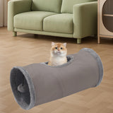 Maxbell Cat Tunnel for Indoor Cats Hideaway Kitten Cave Pet Supplies Funny with Ball Gray