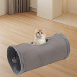 Maxbell Cat Tunnel for Indoor Cats Hideaway Kitten Cave Pet Supplies Funny with Ball Gray