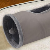 Maxbell Cat Tunnel for Indoor Cats Hideaway Kitten Cave Pet Supplies Funny with Ball Gray