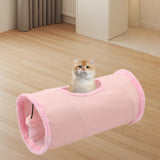 Maxbell Cat Tunnel for Indoor Cats Hideaway Kitten Cave Pet Supplies Funny with Ball Pink
