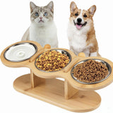 Maxbell Elevated Tilted Cat Bowl Pet Food Water Dish Indoor Watering Raised Dog Bowl
