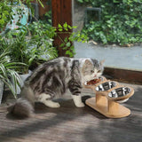 Maxbell Elevated Tilted Cat Bowl Pet Food Water Dish Indoor Watering Raised Dog Bowl