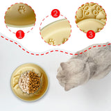 Maxbell Pet Dog Slow Feeder Bowl Non Slip Food Storage Container Dogs Kitty yellow