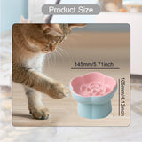 Maxbell Slow Feeder Slow Eating Cute Ceramic for Small Dogs Kitten Elevated Cat Bowl Pink Blue