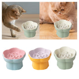Maxbell Slow Feeder Slow Eating Cute Ceramic for Small Dogs Kitten Elevated Cat Bowl Pink Blue