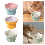 Maxbell Slow Feeder Slow Eating Cute Ceramic for Small Dogs Kitten Elevated Cat Bowl Pink Blue