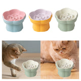 Maxbell Slow Feeder Slow Eating Cute Ceramic for Small Dogs Kitten Elevated Cat Bowl Pink Blue