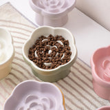 Maxbell Slow Feeder Slow Eating Cute Ceramic for Small Dogs Kitten Elevated Cat Bowl Pink Blue