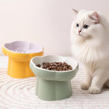 Maxbell Slow Feeder Slow Eating Cute Ceramic for Small Dogs Kitten Elevated Cat Bowl Pink Blue