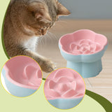 Maxbell Slow Feeder Slow Eating Cute Ceramic for Small Dogs Kitten Elevated Cat Bowl Pink Blue