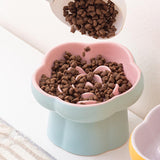 Maxbell Slow Feeder Slow Eating Cute Ceramic for Small Dogs Kitten Elevated Cat Bowl Pink Blue