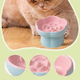 Maxbell Slow Feeder Slow Eating Cute Ceramic for Small Dogs Kitten Elevated Cat Bowl Pink Blue