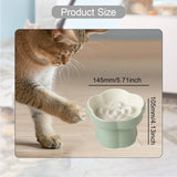 Maxbell Slow Feeder Slow Eating Cute Ceramic for Small Dogs Kitten Elevated Cat Bowl Beige Green