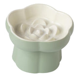 Maxbell Slow Feeder Slow Eating Cute Ceramic for Small Dogs Kitten Elevated Cat Bowl Beige Green