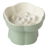 Maxbell Slow Feeder Slow Eating Cute Ceramic for Small Dogs Kitten Elevated Cat Bowl Beige Green