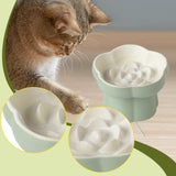 Maxbell Slow Feeder Slow Eating Cute Ceramic for Small Dogs Kitten Elevated Cat Bowl Beige Green